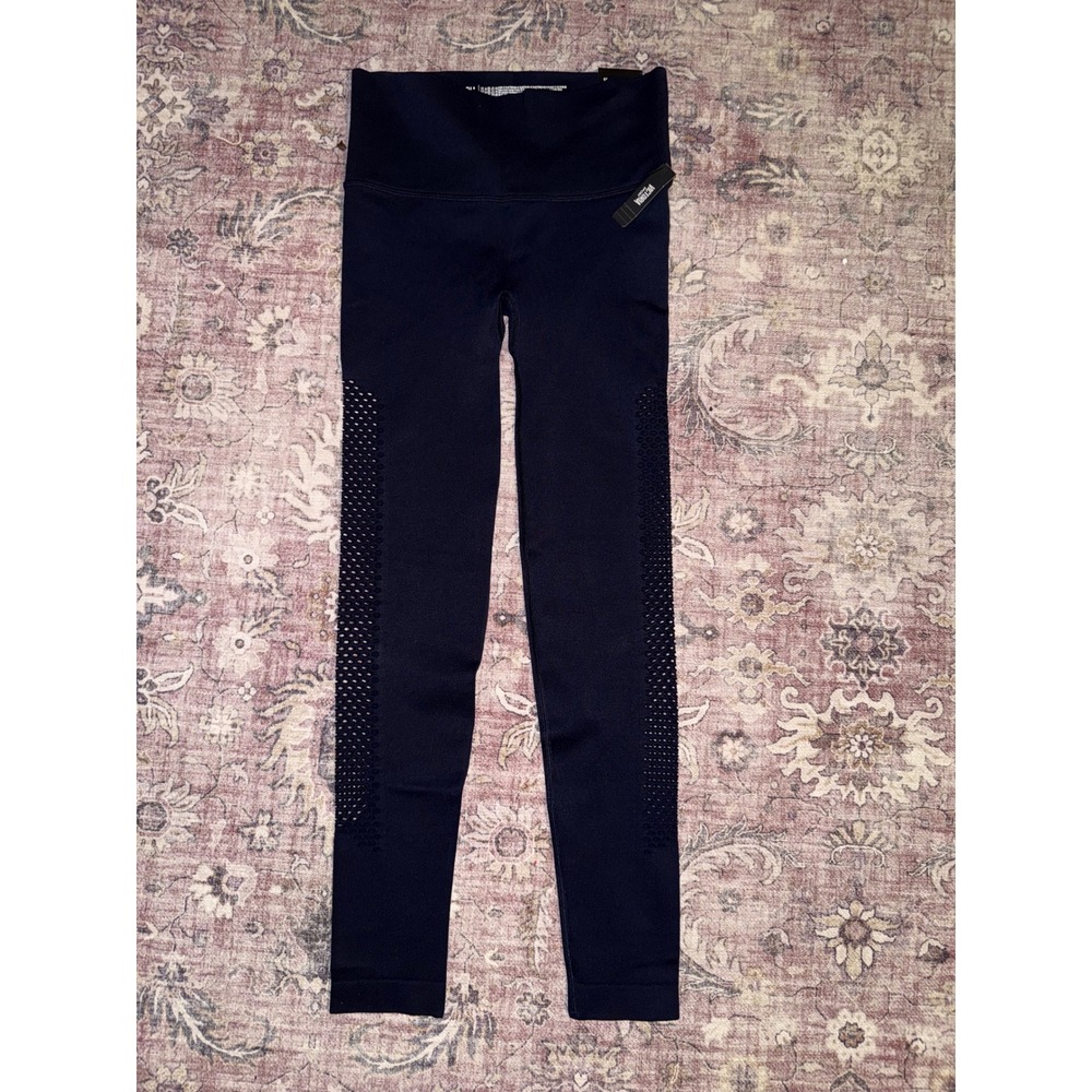 NWT Victoria's Secret Sport Seamless Leggings Mesh Details Navy‎ Blue Women's S